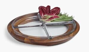 Nambe New In Box Nambé Cooper Crudité Tray MT1399